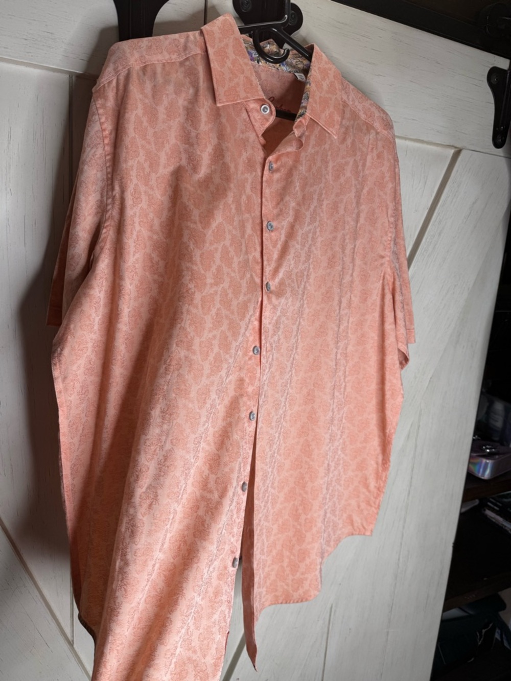 Robert Graham Peach Short-Sleeve Button-Up Shirt